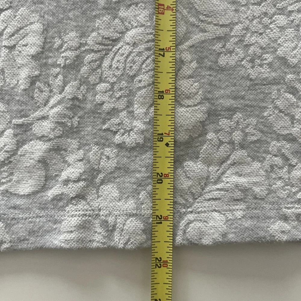 LOFT Women's Size XS‎ Gray White Floral Puff Sleeve Professional Office Work